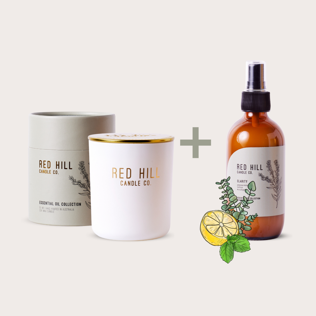 Essential Oil Bundle Large Candle + Room Spray