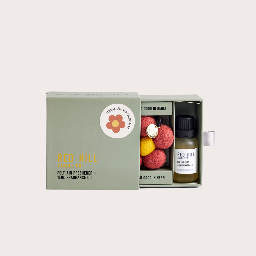 Persian Lime & Lemongrass Felt Flower Air Freshener – Red Hill