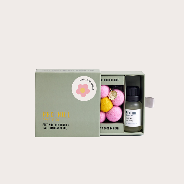 Sandalwood Vanilla Felt Flower Air Freshener – Red Hill Candle Co