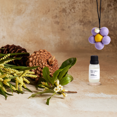 Champagne & Pomegranate Felt Flower Air Freshener
