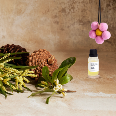 Champagne & Pomegranate Felt Flower Air Freshener