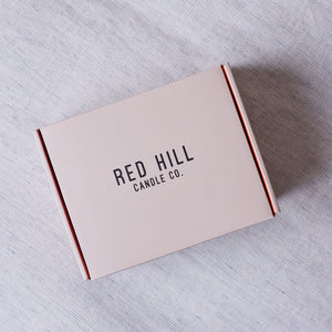 Red Hill Candle Co. Little Pick Me Up Gift Pack box in white background